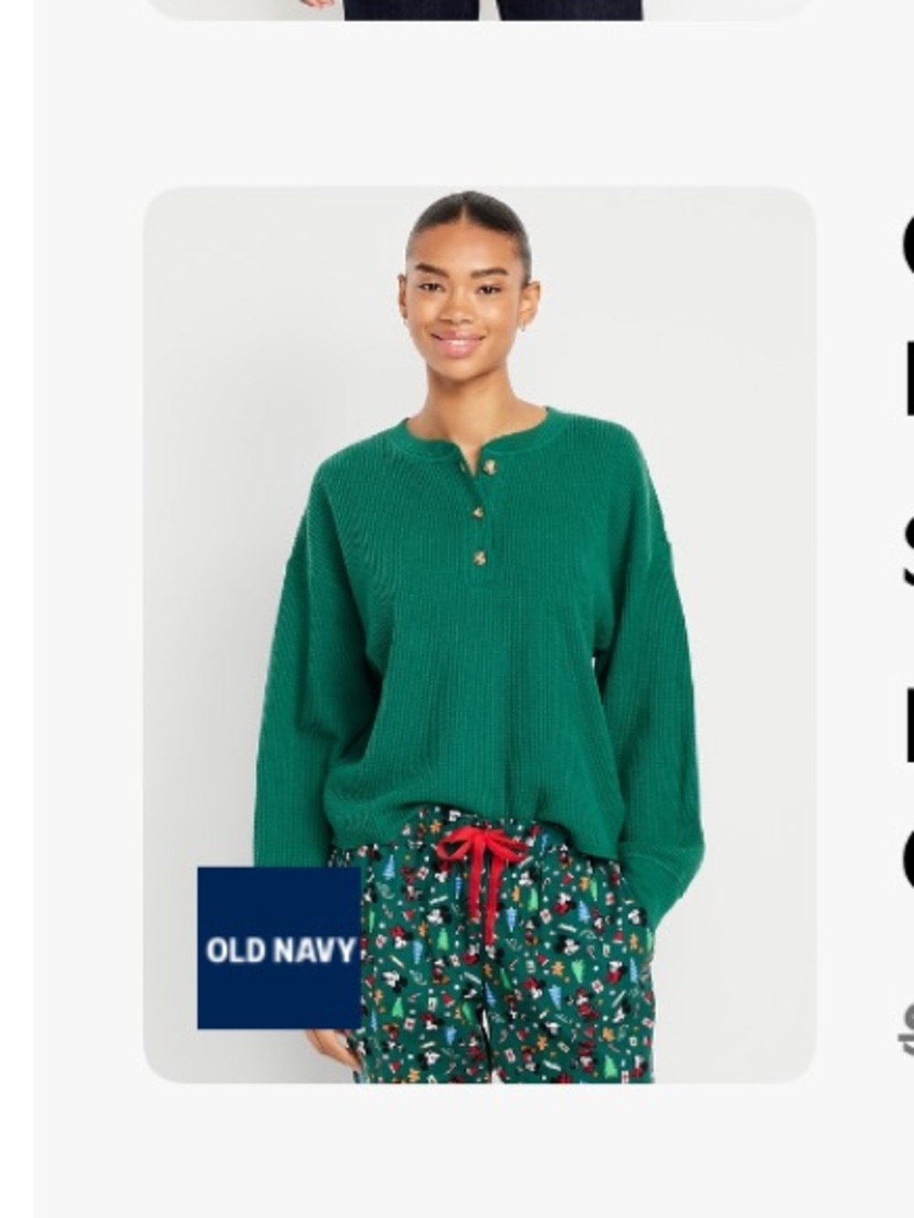 Old Navy Green Henley Crewneck Sweater